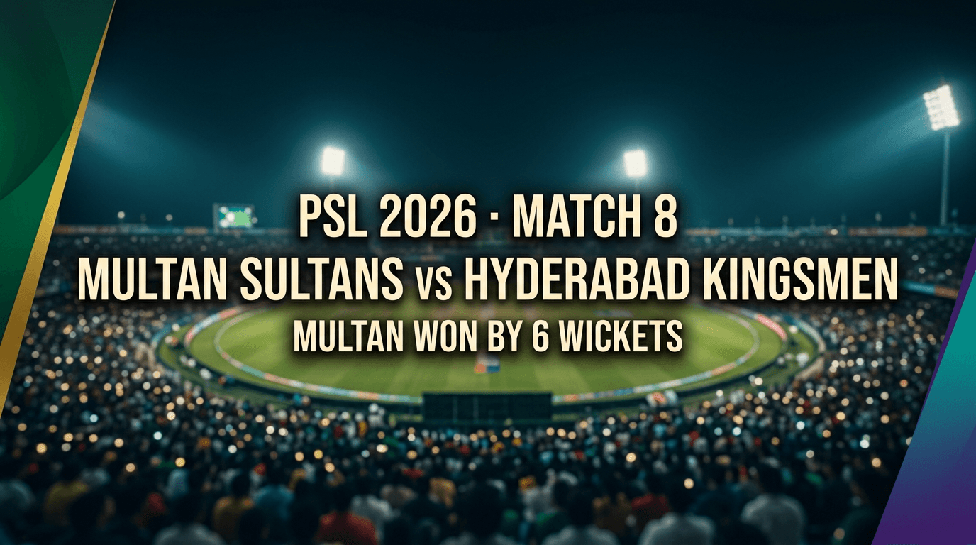 Multan Sultans vs Hyderabad Kingsmen — PSL 2026 Match 8 Match Summary