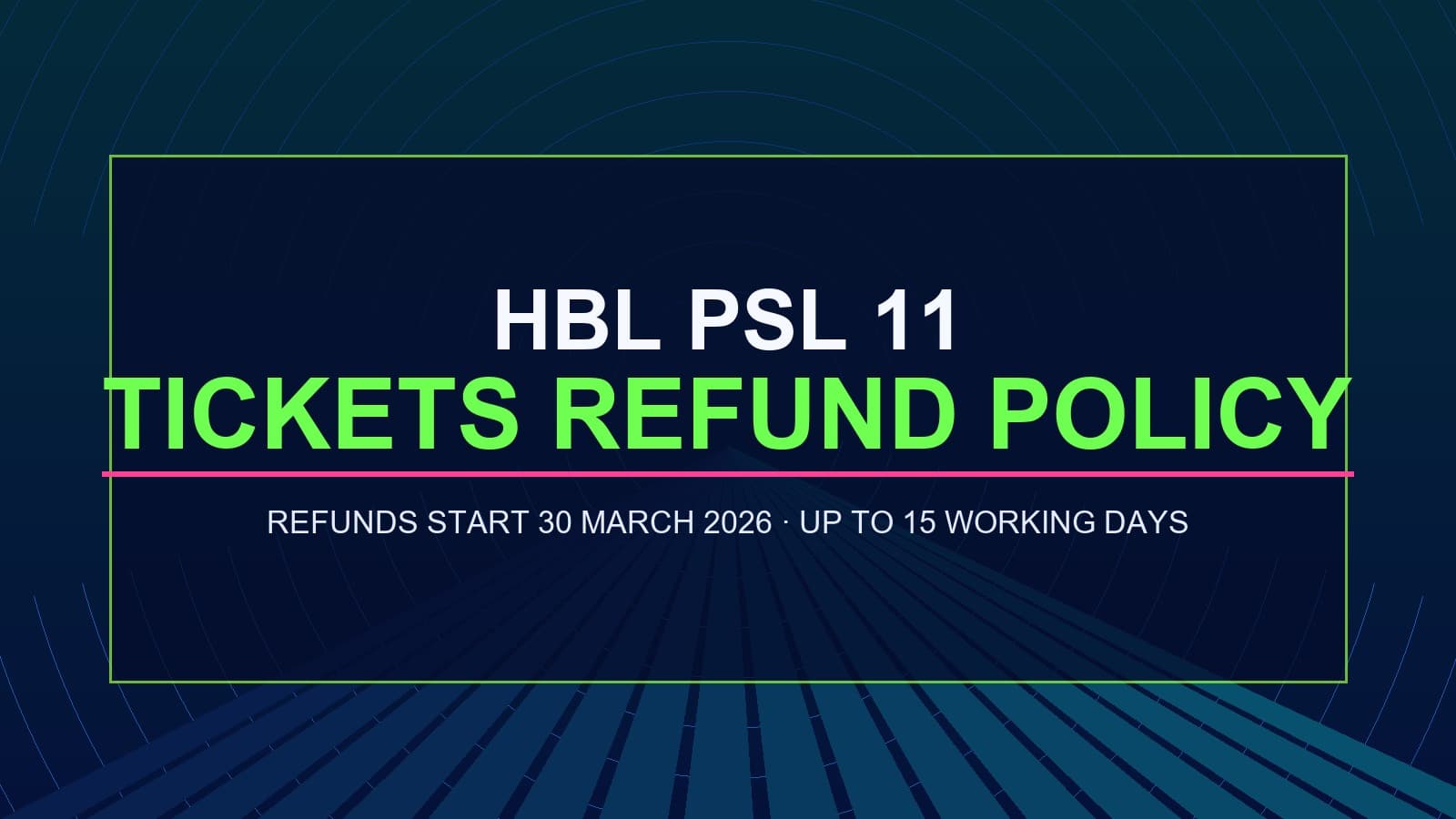 PCB Confirms HBL PSL 11 Ticket Refunds Start 30 March 2026